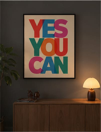 Customer photo review of Yes You Can Canvas Wall Art