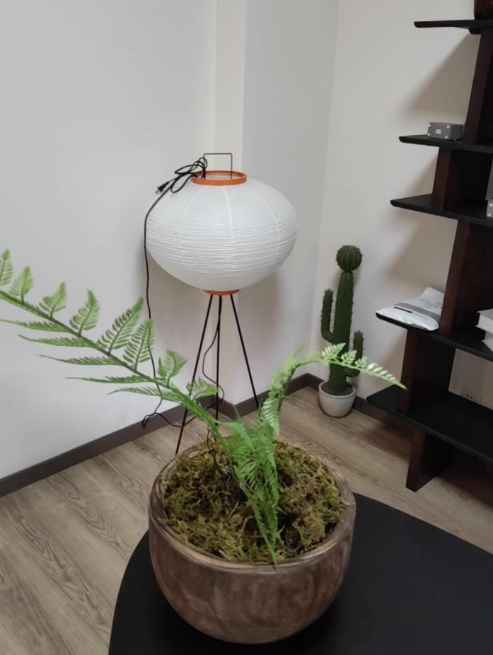 Customer photo review of Floor Lamp, Rice Paper Shade, E26/E27, Plug-In, Sculptural