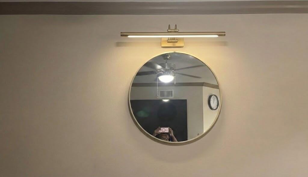 Customer photo review of Vanity Wall Light, Linear LED Bar, Dark Bronze and Brushed Brass