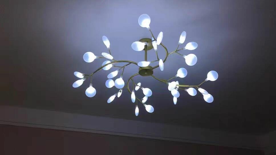 Customer photo review of Chandelier, Firefly Sputnik, Translucent Glass Leaves, G4 LED, Dimmable
