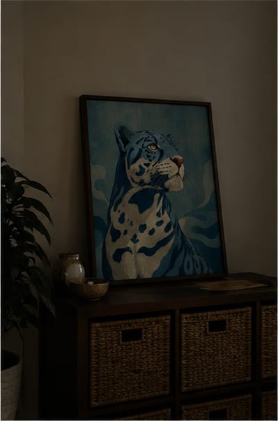 Customer photo review of Blue Leopard Canvas Wall Art