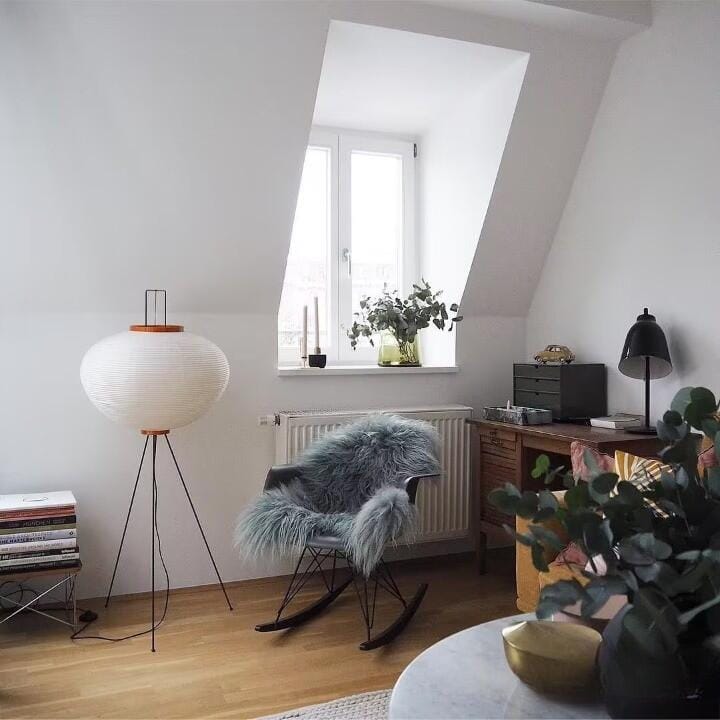 Customer photo review of Floor Lamp, Rice Paper Shade, E26/E27, Plug-In, Sculptural