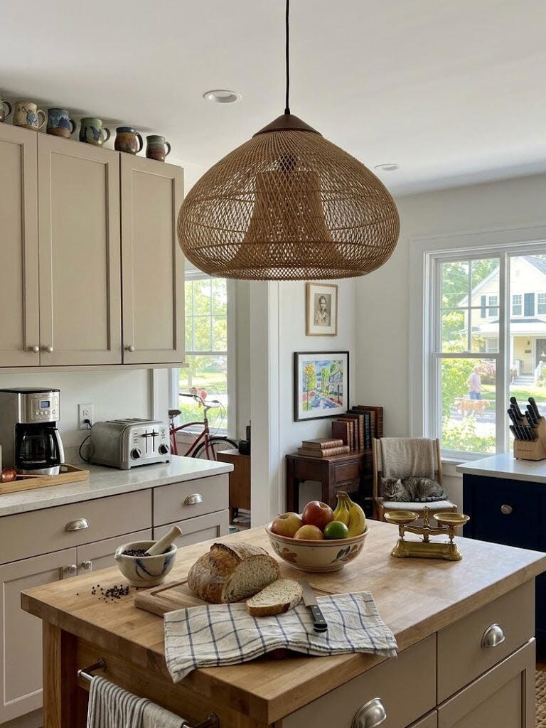 Customer photo review of Rattan Pendant Light, Handwoven Shade, Wood Body, E27
