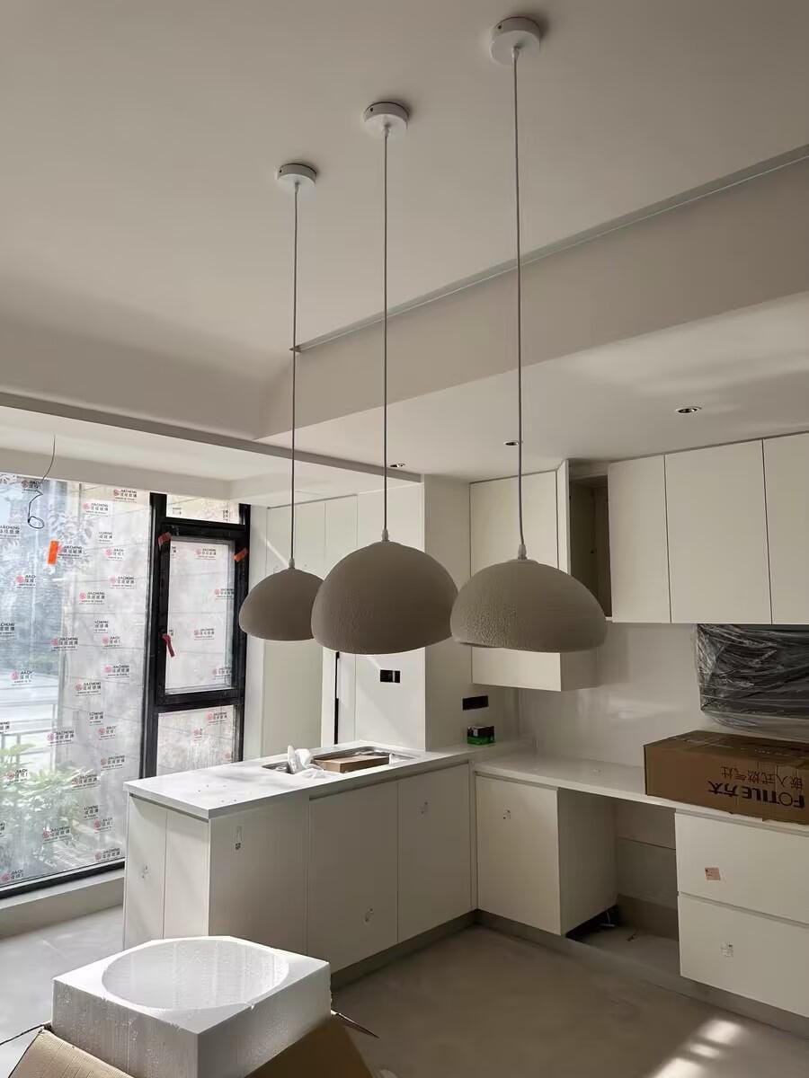 Customer photo review of Pendant Light, Nubia Cloud Sphere, Polystyrene Shade, E26 LED