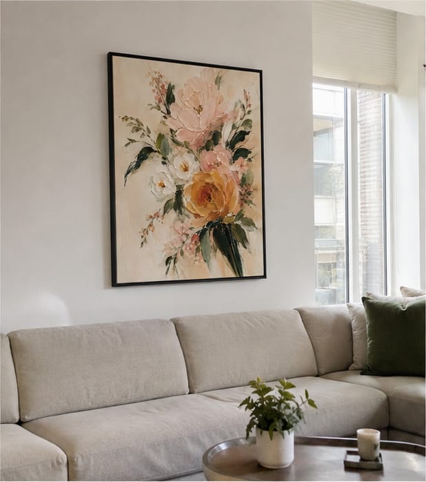 Customer photo review of Floral Bouquet Canvas Wall Art