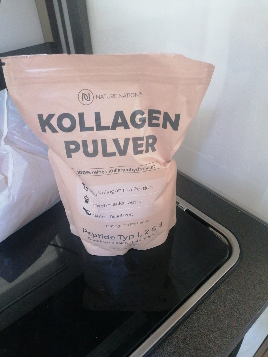 Customer photo review of Kollagen Pulver Hydrolysat, 450g - 100% Peptide Typ I, II & III, geschmacksneutral & leicht löslich