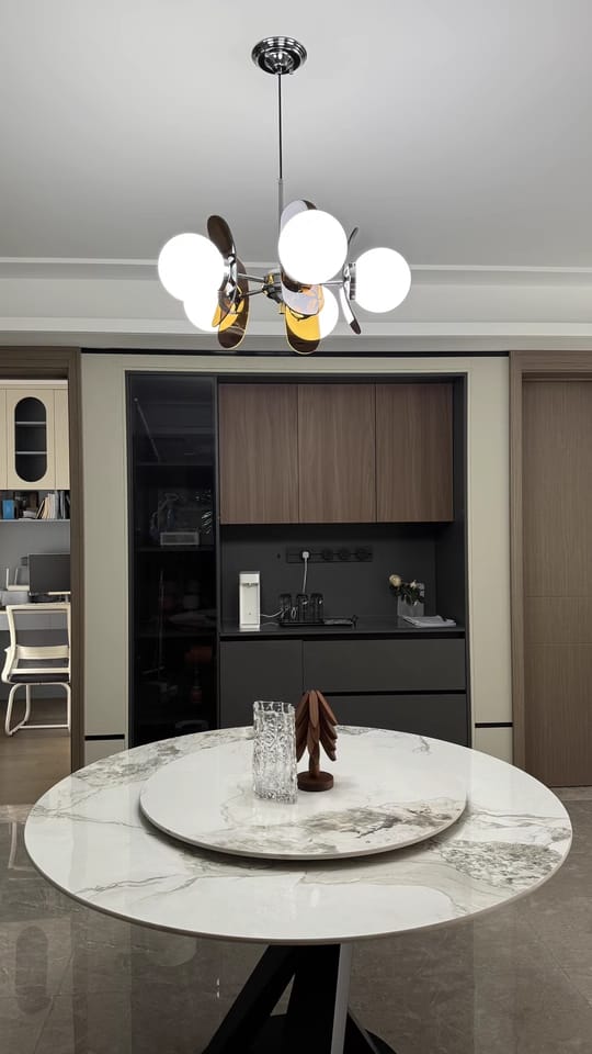 Customer photo review of Sputnik Chandelier, Iron Frame, Glass Shades, E26/E27, Chrome Finish