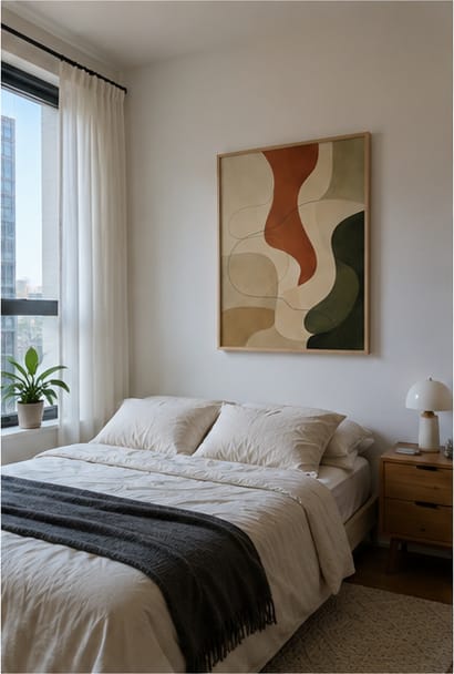 Customer photo review of Abstract Neutral Canvas Wall Art
