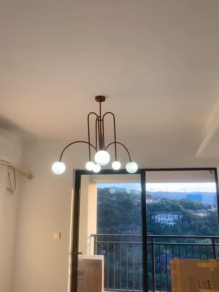 Customer photo review of Pendant Light, Gran Finale 6-Head Glass Suspension, G9, Hardwired