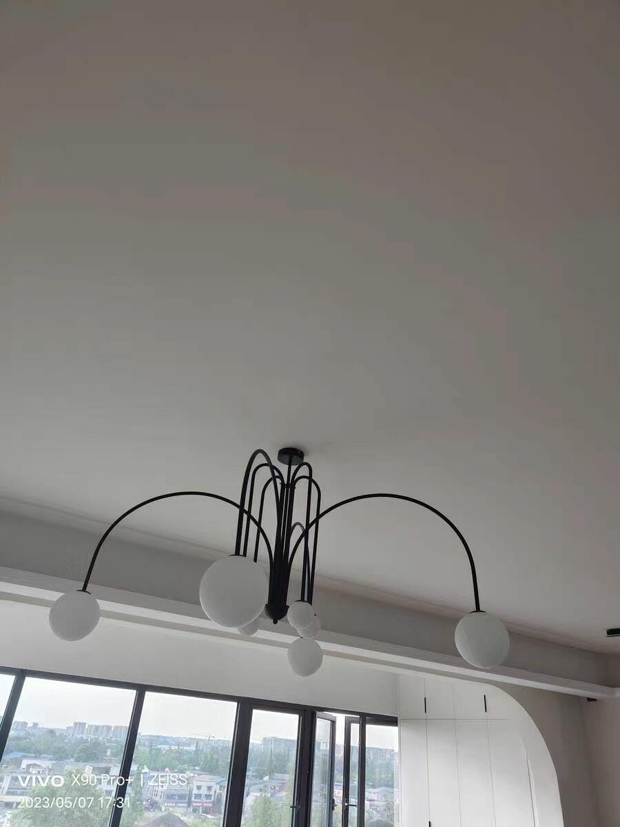 Customer photo review of Pendant Light, Gran Finale 6-Head Glass Suspension, G9, Hardwired