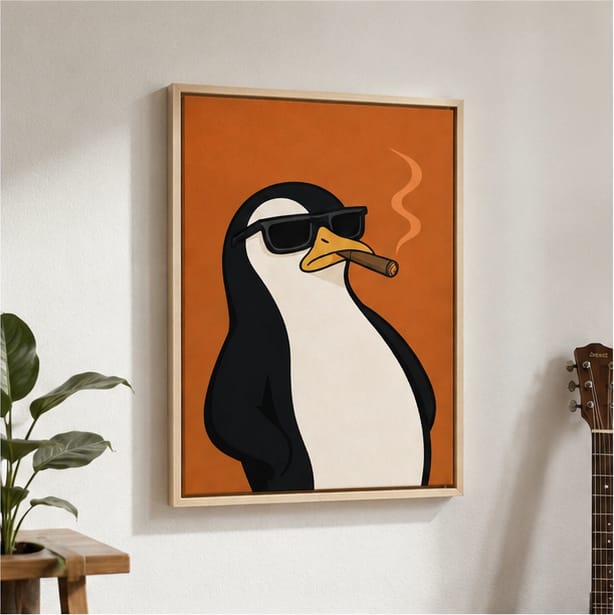 Customer photo review of Funny Penguin Canvas Wall Art