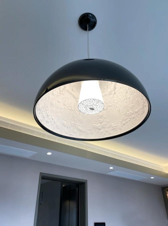 Customer photo review of Pendant Light, Cast Plaster Hemisphere Diffuser, E27, 6 Finishes
