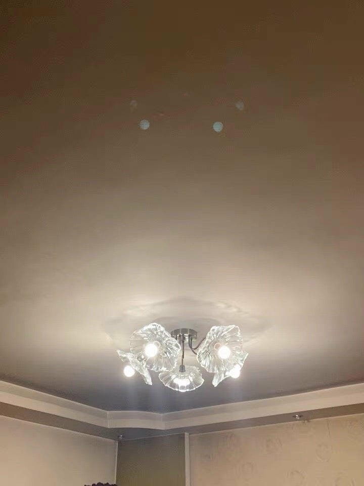 Customer photo review of Ceiling Light, Frosted Leaf Glass Shades, Gold, E27, Lotus Leaf