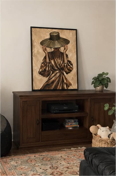 Customer photo review of Woman in Wide Brim Hat Canvas Wall Art