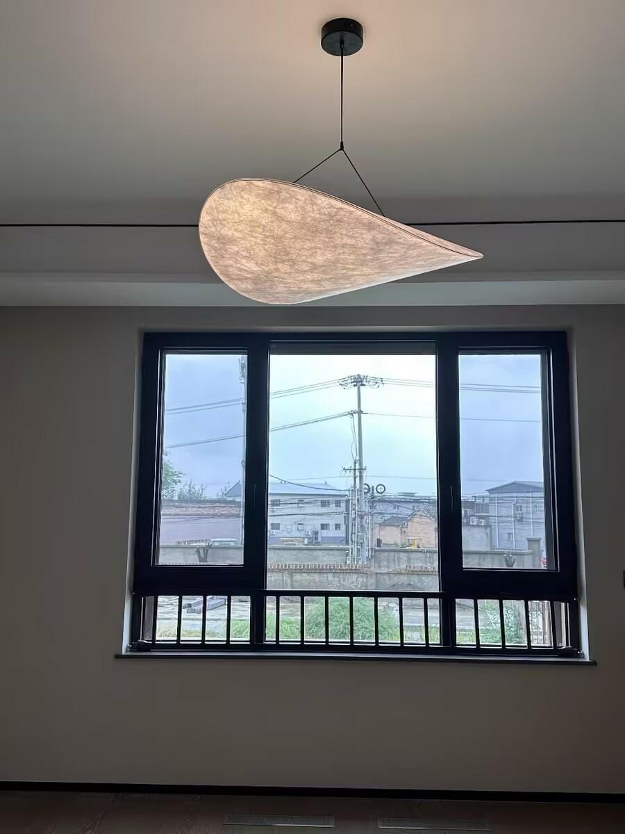 Customer photo review of Pendant Light, Tense, Mulberry Silk Diffuser, Black Frame, LED, Dimmable