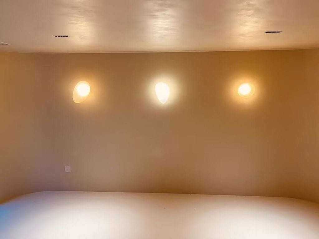 Customer photo review of Wall Lamp, Pebble Hand-Blown Glass Shade, Integrated LED, Models A-D