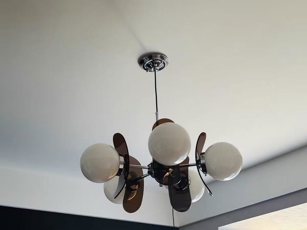 Customer photo review of Sputnik Chandelier, Iron Frame, Glass Shades, E26/E27, Chrome Finish