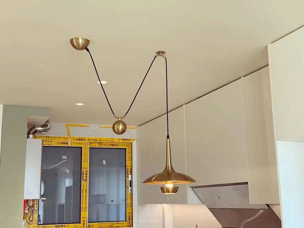 Customer photo review of Onos Pendant Light, Metal Globe Shade, Chrome or Gold, E26/E27, Adjustable