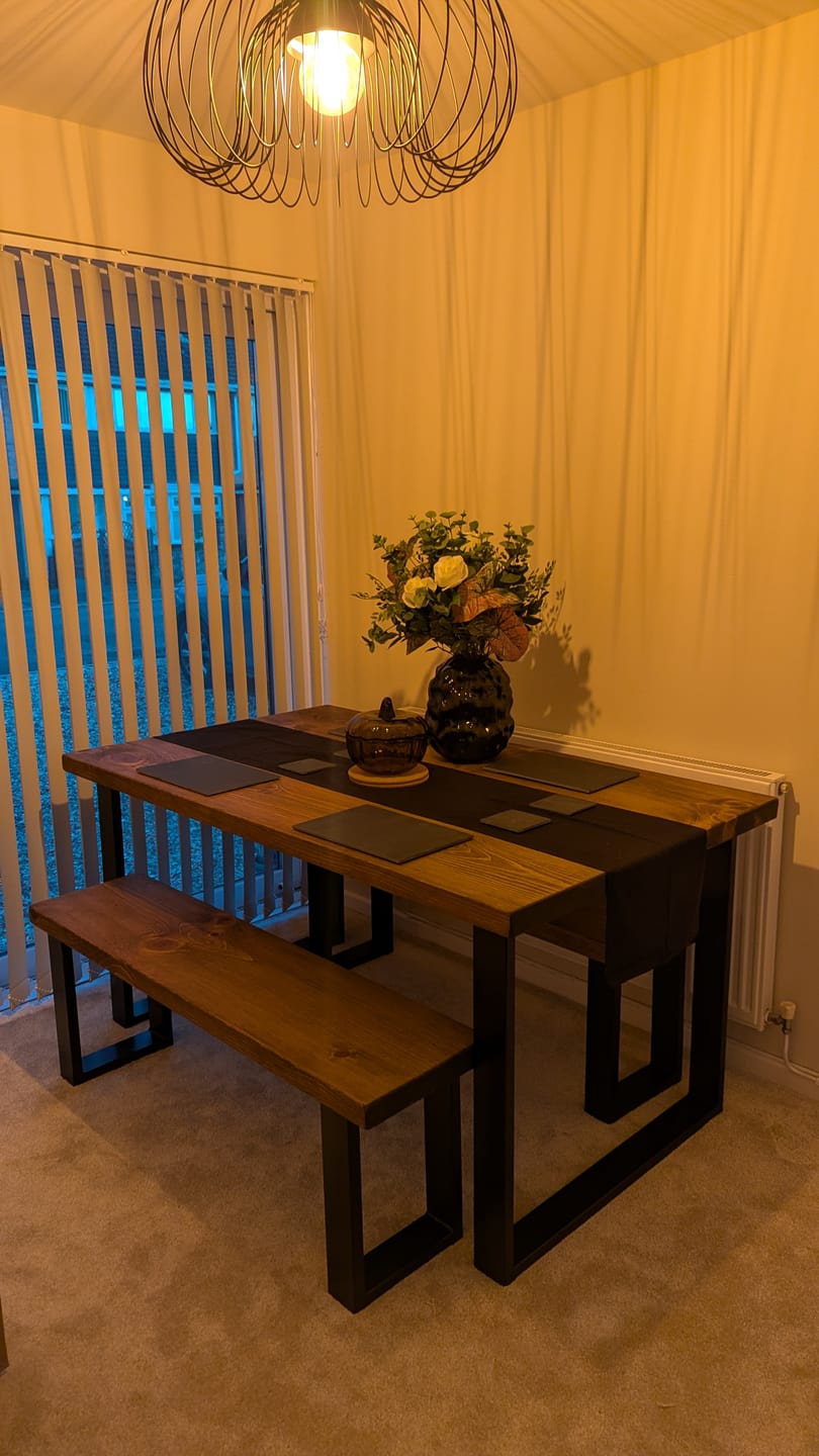 Customer photo review of Industrial Dining Table with Square Frame Leg
