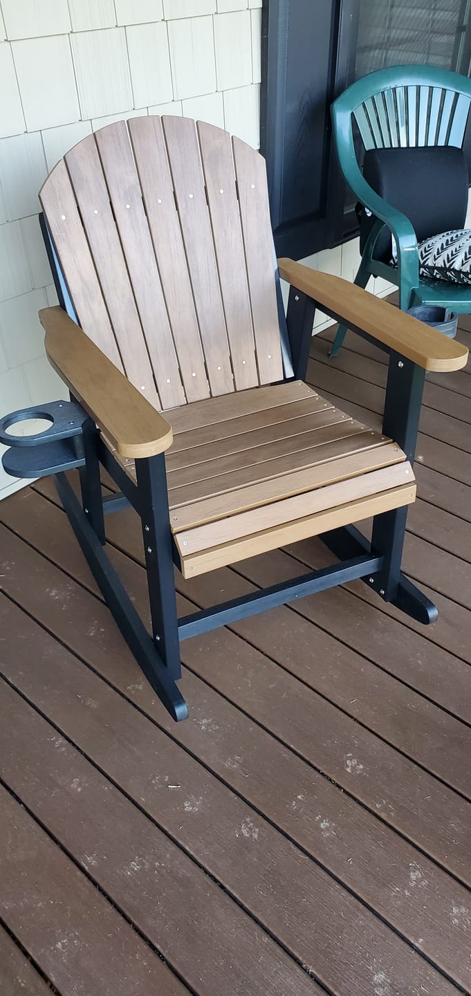 Customer photo review of Adirondack Porch Rocker With Wine & Cup Holders