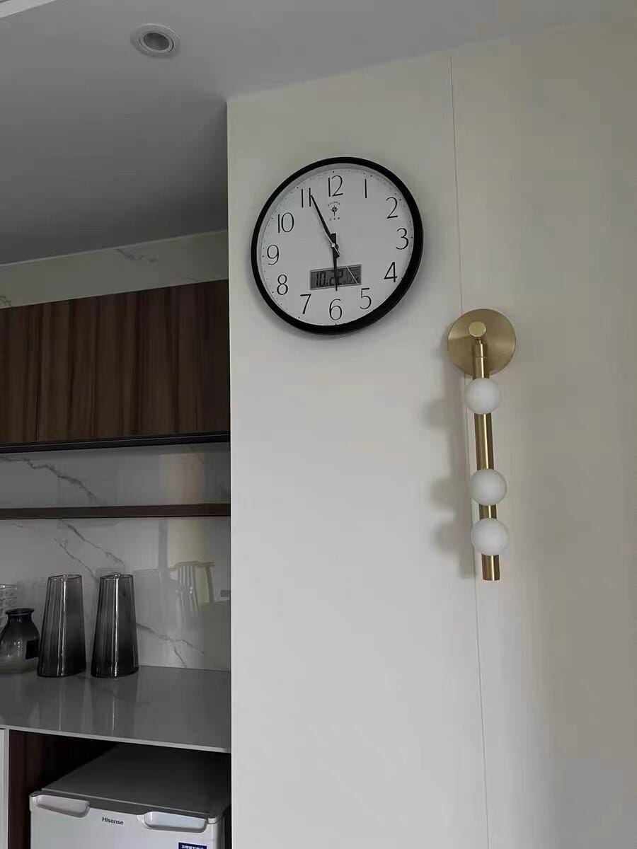 Customer photo review of Glass Tube Wall Lamp, Blown Glass Globes, Brass Finish, G4 LED
