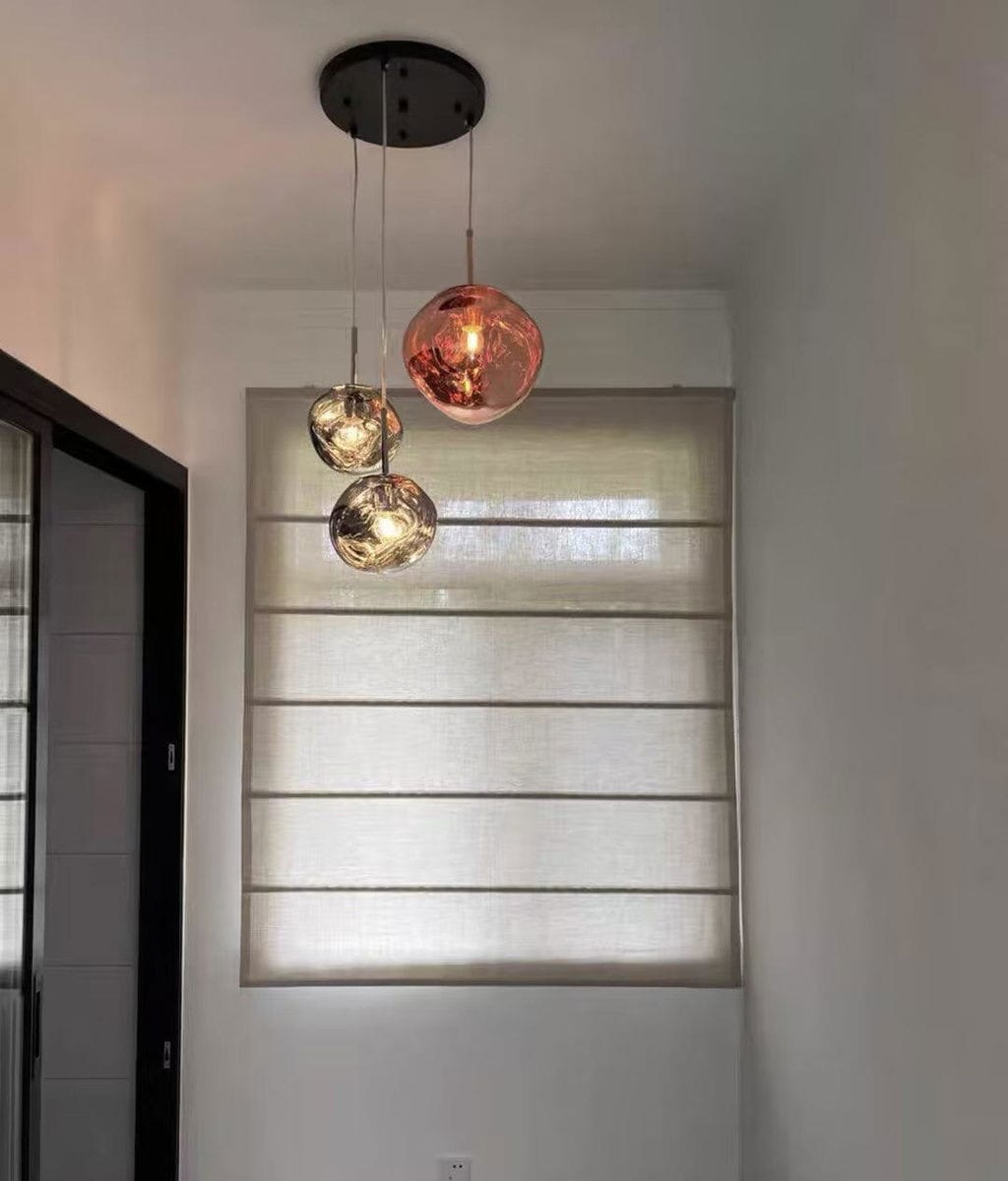Customer photo review of Pendant Light, Modern Lava Molten Shade, Mirror Effect, E26 / E27, IP44