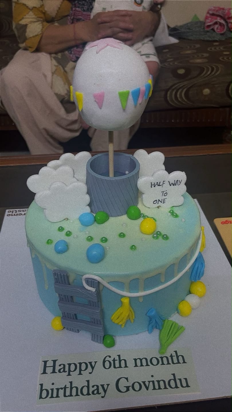 Customer photo review of Balloon 6 Months Cake