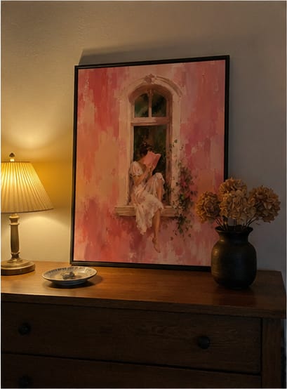 Customer photo review of Woman Reading by Window Canvas Wall Art
