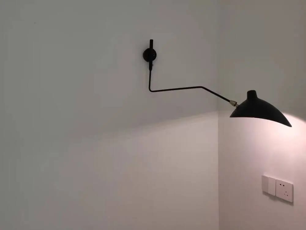 Customer photo review of Wall Sconce, Spider Long-Arm, Rotating Shade, Metal and Brass, E26 / E27
