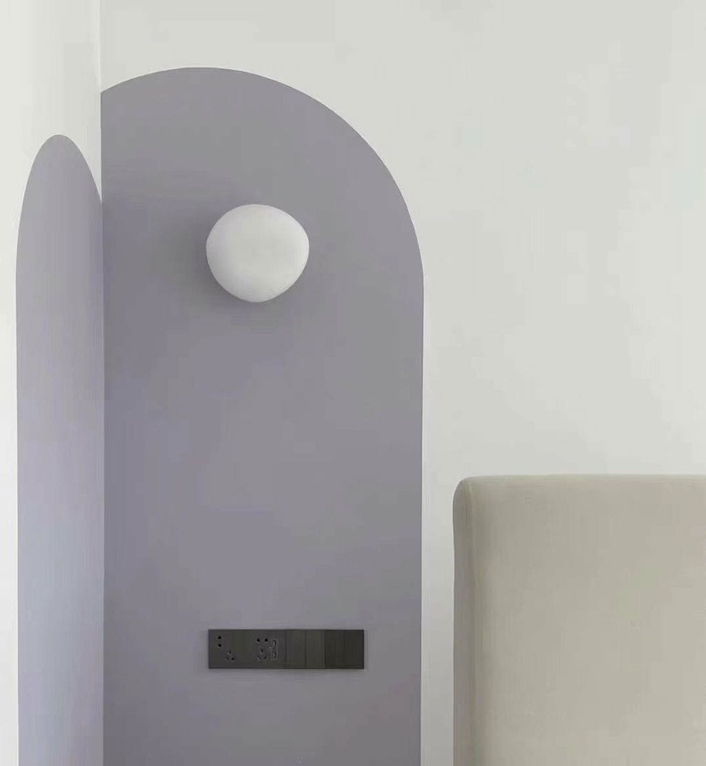 Customer photo review of Wall Lamp, Pebble Hand-Blown Glass Shade, Integrated LED, Models A-D