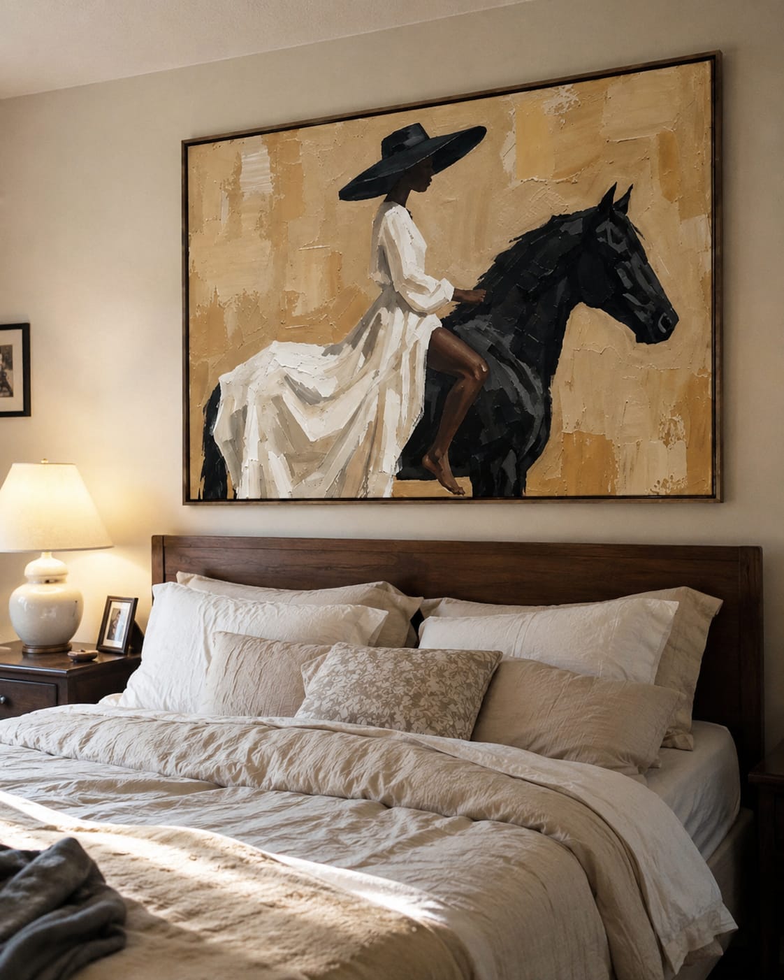 Customer photo review of Desert Grace-Black Horse Rider Painting