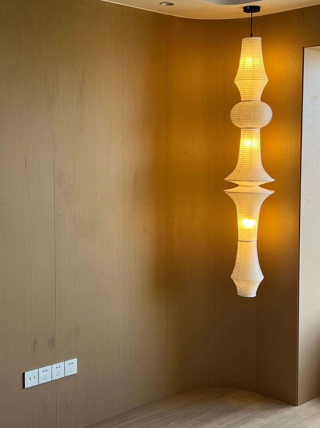 Customer photo review of Washi Paper E Pendant Light, Tall Mulberry Shade, E26/E27, Hardwired