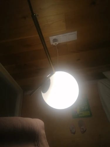 Customer photo review of Mila Pendant Light, White Glass Globe, Brass, Black or Silver, E27