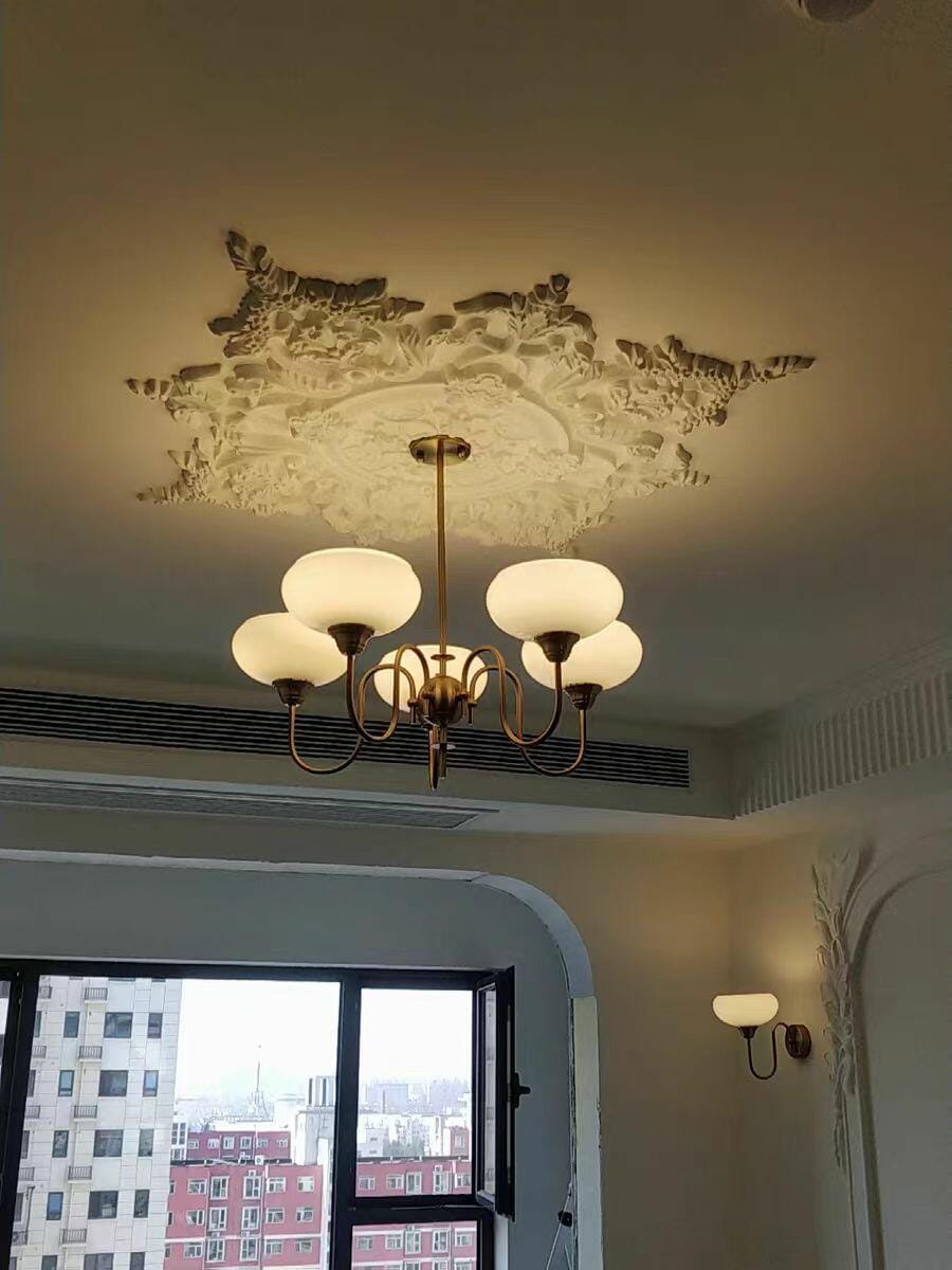 Customer photo review of Persimmon Chandelier, Milk-White & Creamy Glass, E27, Gold or Chrome