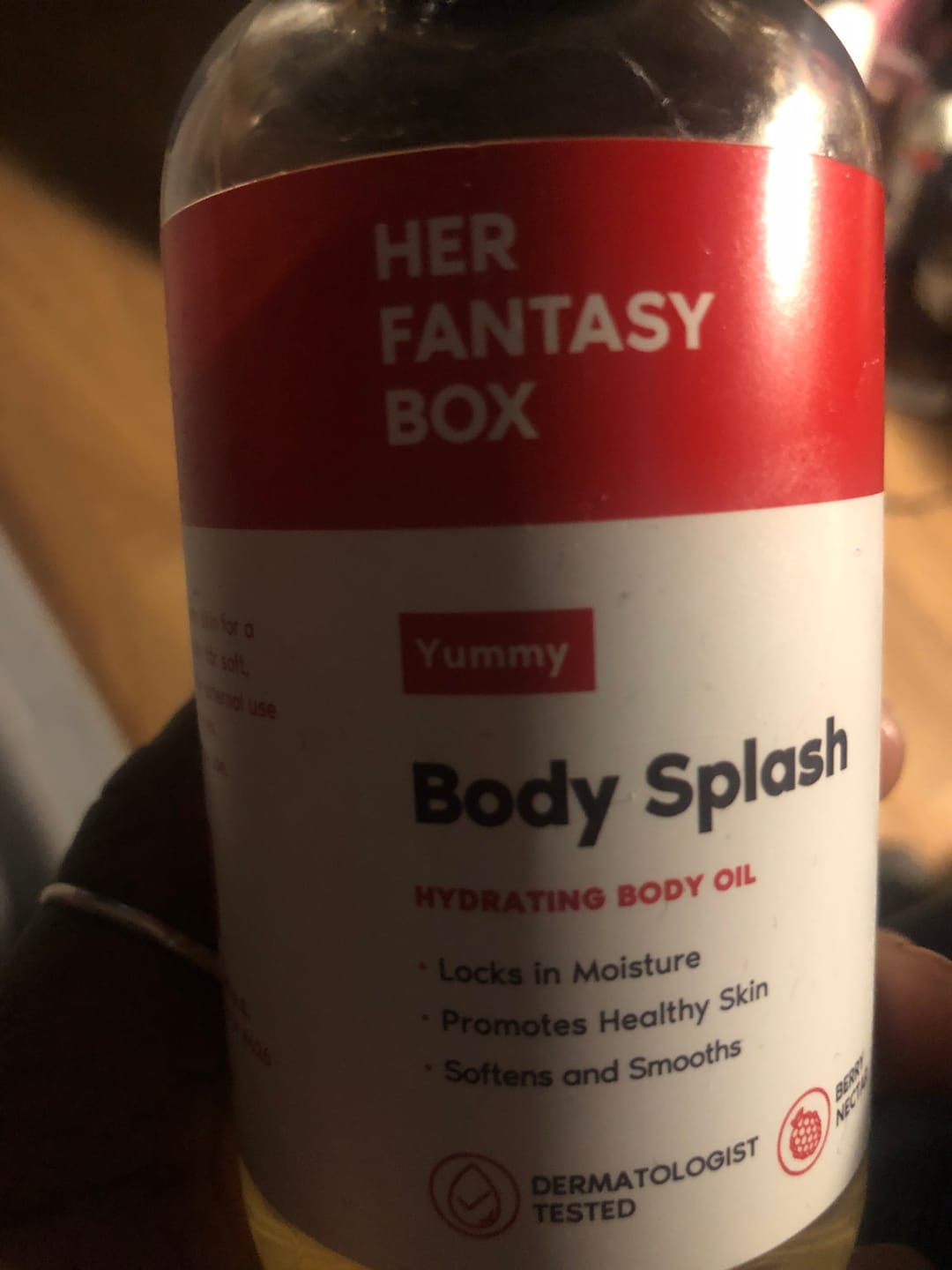Customer photo review of Body Splash - Skin Smoothing Body Oil  (Yummy)