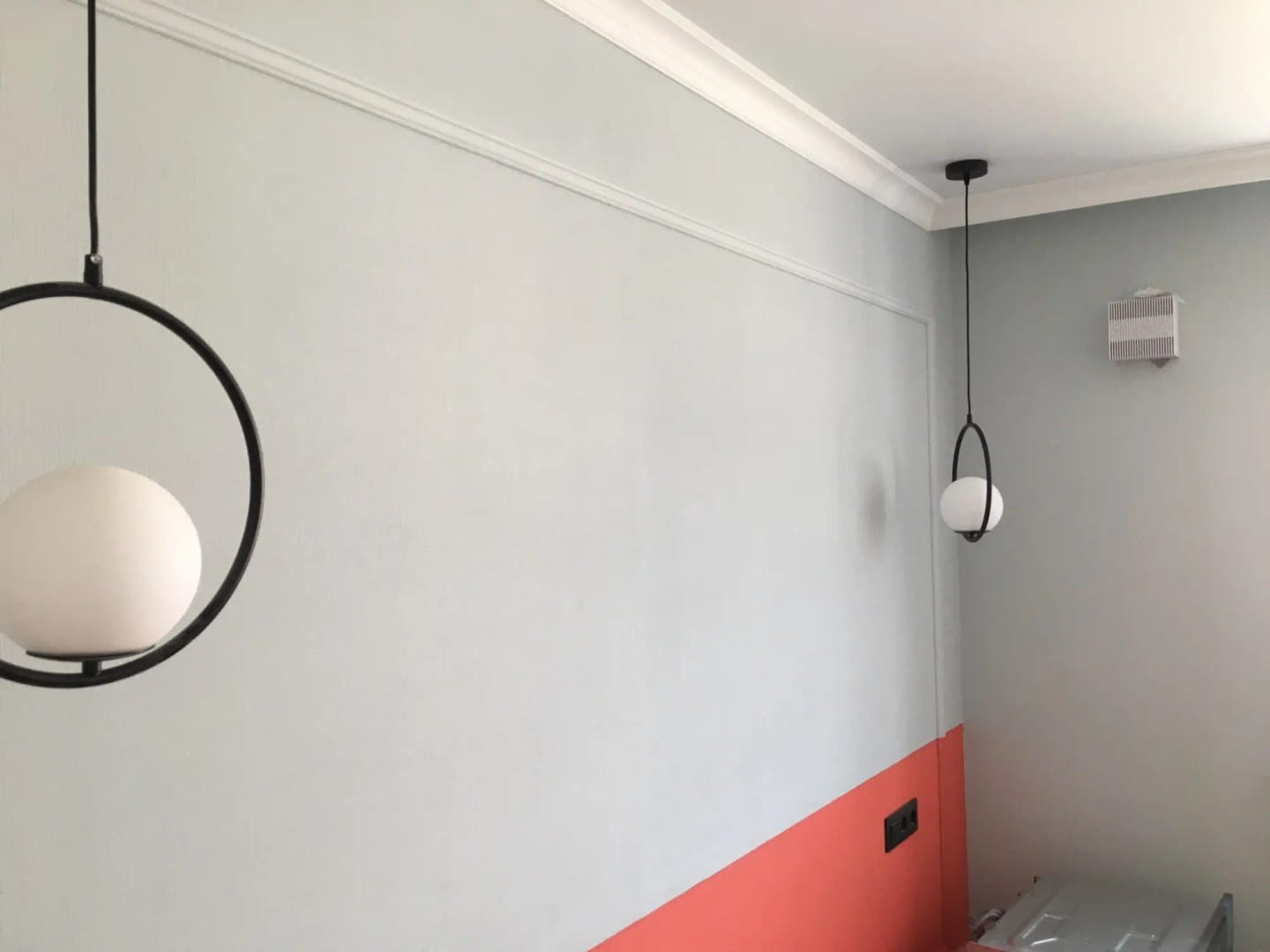 Customer photo review of Mila Pendant Light, White Glass Globe, Brass, Black or Silver, E27