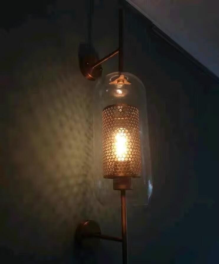 Customer photo review of Wall Light, Chiswick Glass Globe, Copper Silver Black, E27