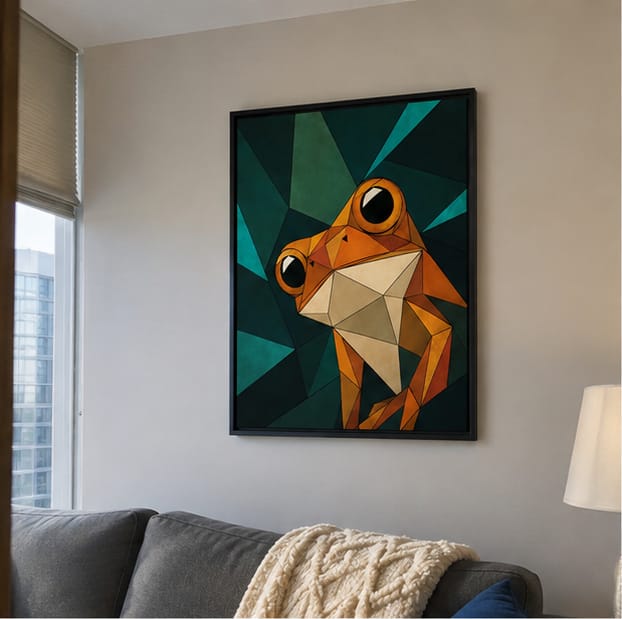 Customer photo review of Geometric Frog Canvas Wall Art