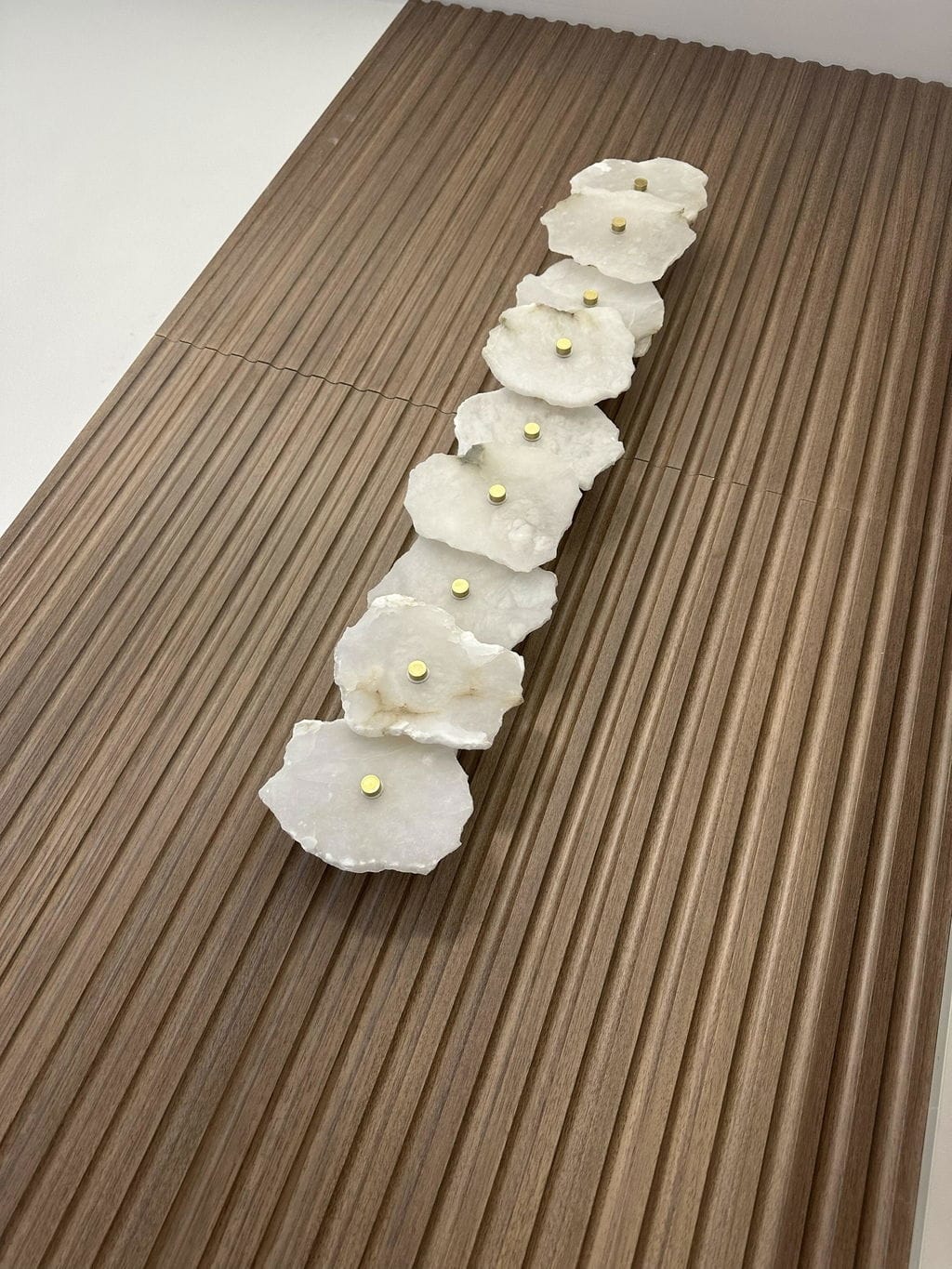 Customer photo review of Petra Wall Sconce, Genuine Alabaster Shade, Gold Finish, Integrated LED