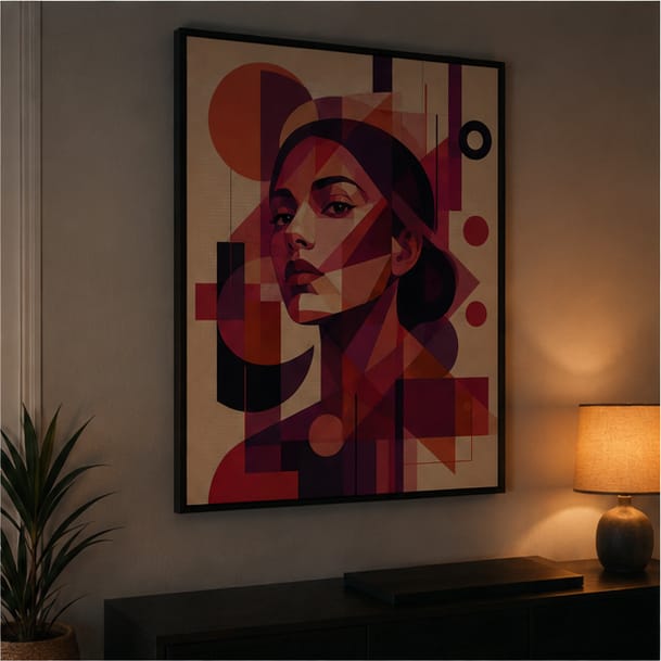 Customer photo review of Abstract Woman Portrait Canvas Wall Art