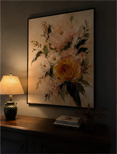 Customer photo review of Floral Bouquet Canvas Wall Art