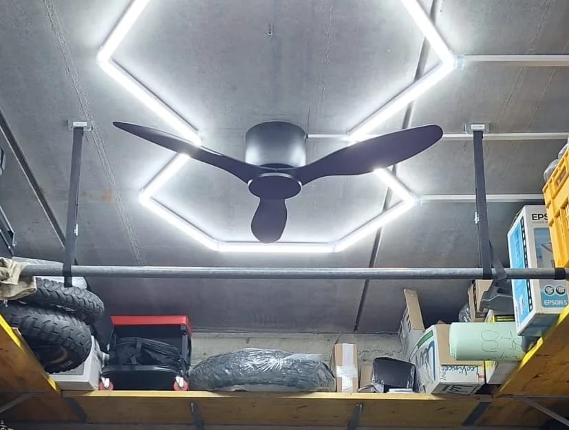 Customer photo review of Low Profile Ceiling Fan – 42/52 Inch, White, Wood, or Black Finish