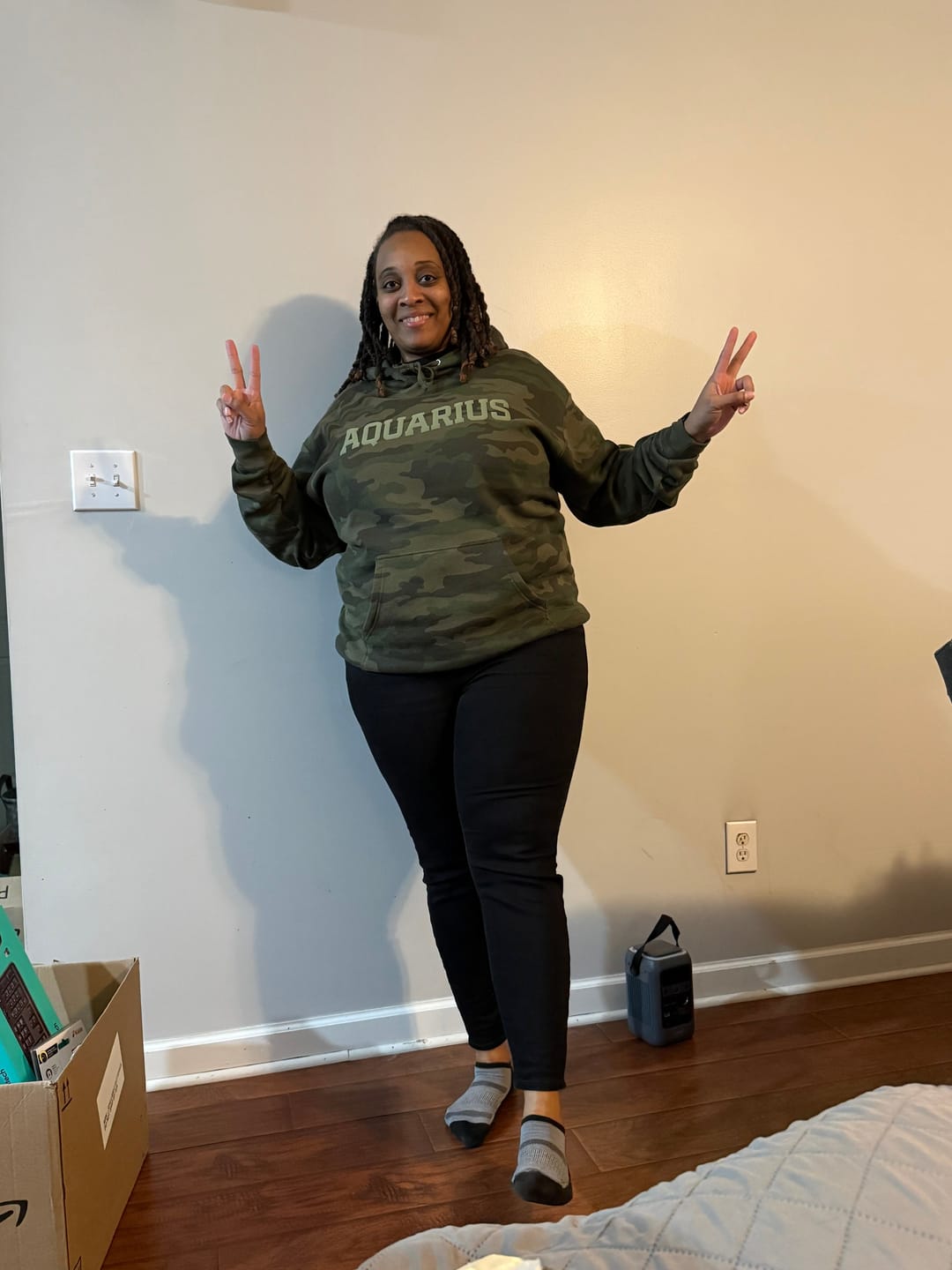 Customer photo review of Camo Puff Print Hoodie