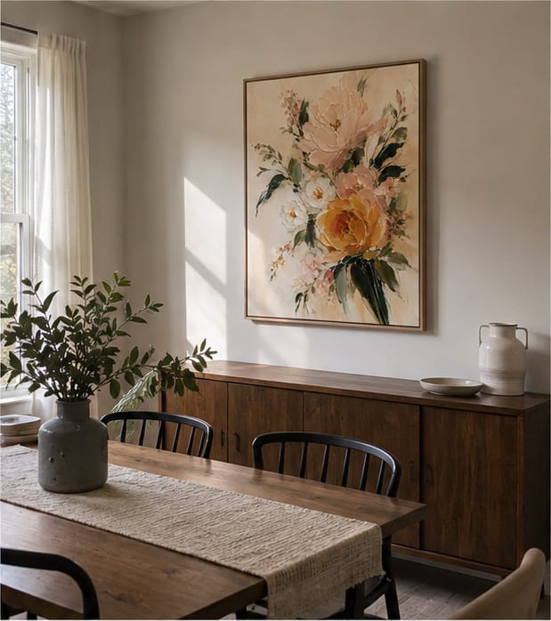 Customer photo review of Floral Bouquet Canvas Wall Art