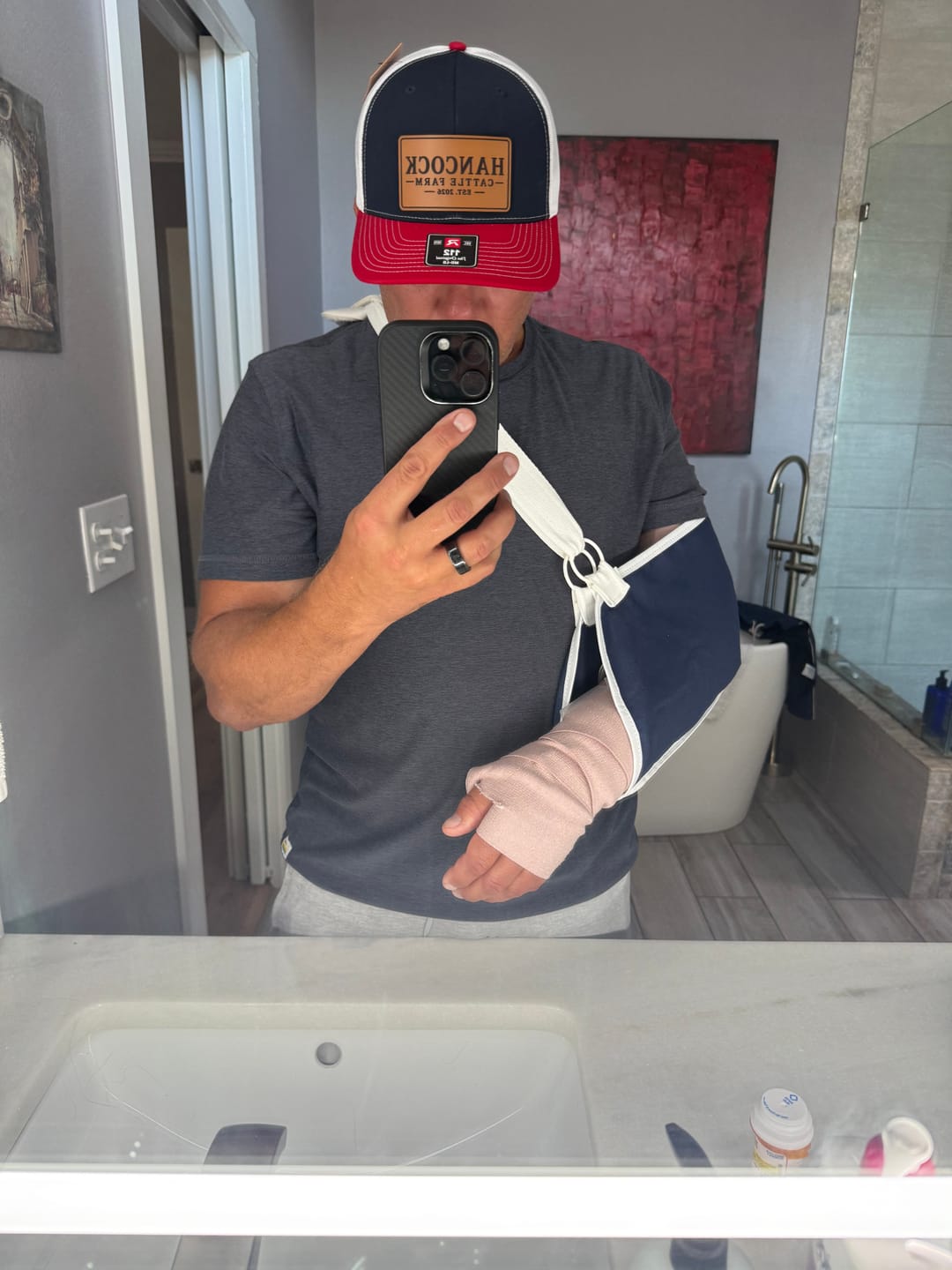 Customer photo review of Premium Custom Leather Patch Hats (Wholesale)