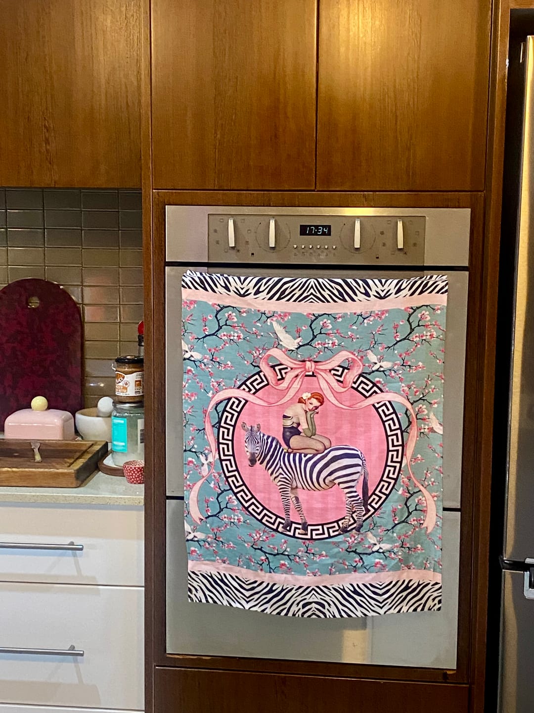 Customer photo review of Gigi Cherry Blossom Linen Tea Towel