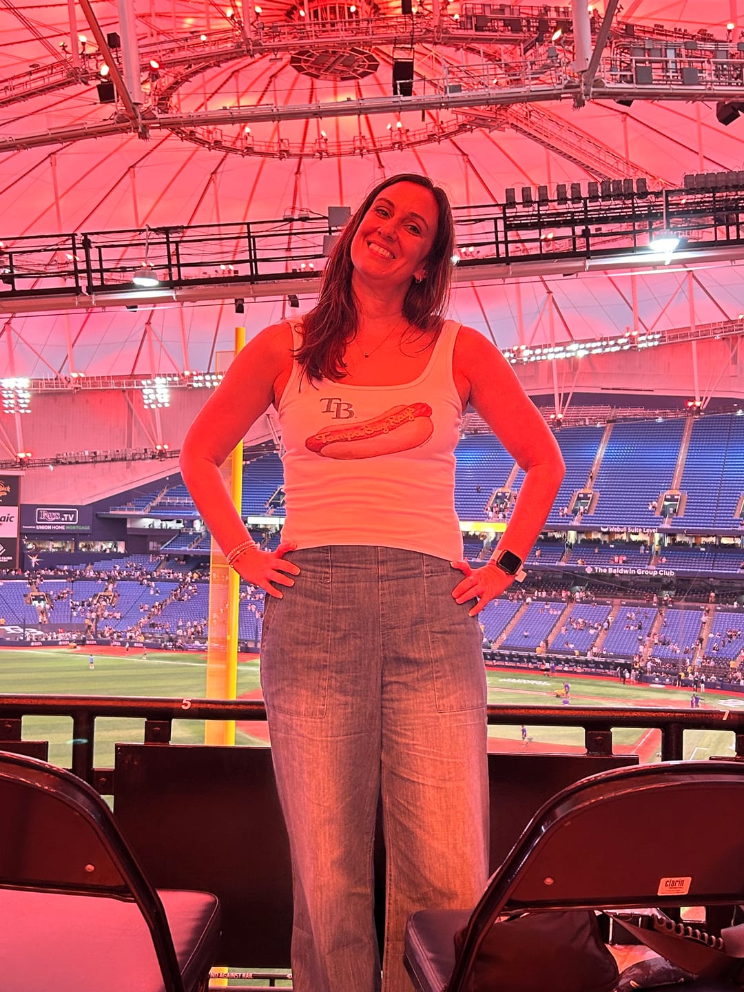 Customer photo review of Tampa Bay Rays Hot Dog Emmy Tank