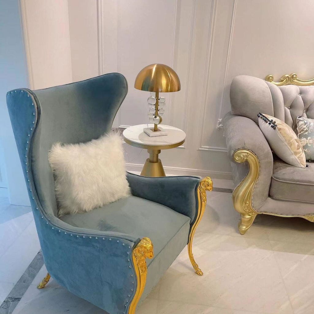 Customer photo review of Globo Table Lamp, Glass Spheres, White Marble Base, Gold Stem, E27