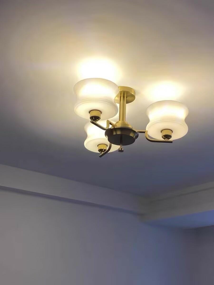 Customer photo review of Belue Chandelier, Vintage Glass Globe, Gold or Chrome, E26/E27