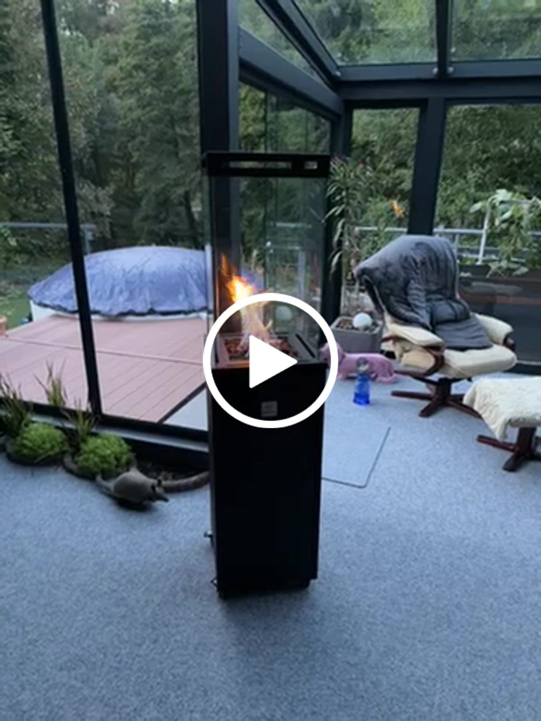 Customer video review of Gartenzeit® Gas-Terrassenheizer mit Glaszylinder inkl. Abdeckung